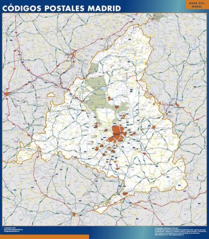 Mapa de Comunidad de Madrid códigos postales
